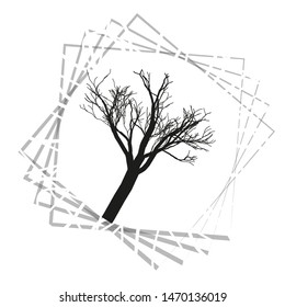 Nature and plant concept represented by dry tree icon. isolated and flat illustration vector eps10 dead trees silhouette