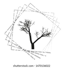 Nature and plant concept represented by dry tree icon. isolated and flat illustration vector eps10 dead trees silhouette