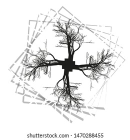 Nature and plant concept represented by dry tree icon. isolated and flat illustration vector eps10 dead trees silhouette