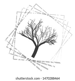 Nature and plant concept represented by dry tree icon. isolated and flat illustration vector eps10 dead trees silhouette