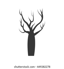 Nature and plant concept represented by dry tree icon. isolated and flat illustration 