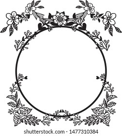 Nature plant leaf flower frame, for design elegant of card. Vector