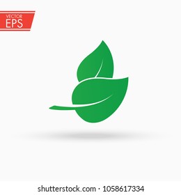 Nature plant leaf icon. Green organic symbol. Ecology bio product sign. Floral enviroment vector illustration. 100 percent organic vector logo design. 100 percent natural product sticker.
