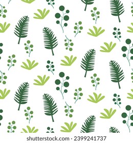 Nature Plant leaf Vector seamless. leaf pattern Seamless pattern hand-drawn with tropical leaves. floral seamless pattern