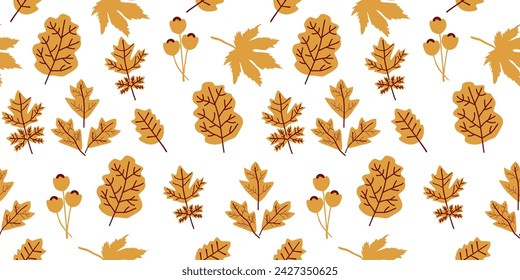 Nature Plant leaf Vector seamless. leaf pattern Seamless pattern hand-drawn with tropical leaves. floral seamless pattern Background for printing on environmental topics.
