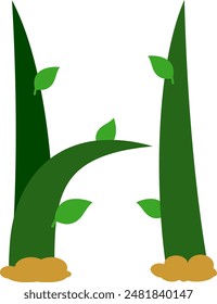 Nature Plant Letter Alphabet Vector Element