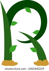 Nature Plant Letter Alphabet Vector Element