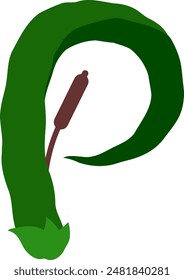 Nature Plant Letter Alphabet Vector Element