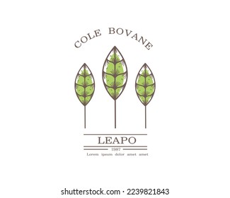 nature plant logo set for ecology brand