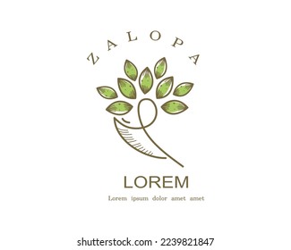 nature plant logo set for ecology brand