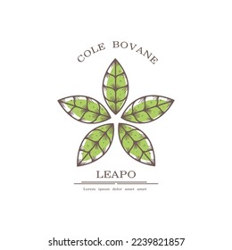 nature plant logo set for ecology brand