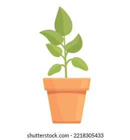 Nature plant pot icon cartoon vector. Summer window. Winter home