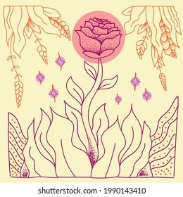 nature plant vector illustration drawing