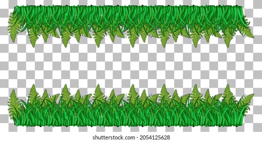 Nature plants frame transparent background illustration