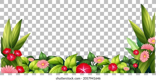 Plantas naturales encuadrando una ilustración de fondo transparente