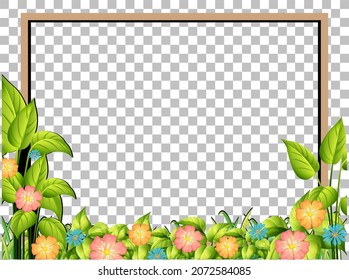 Nature plants frame transparent background illustration