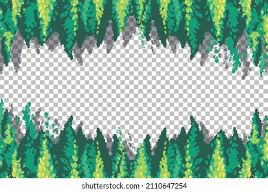 Nature plants frame transparent background illustration