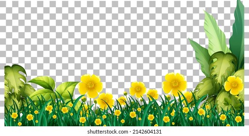 Nature plants frame transparent background illustration