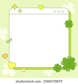 Nature, plants, plant illustration. Four-leaf clover notes that bring good luck, webui illustration. Vector illustration.