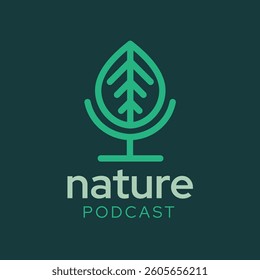 Nature podcast leaf and microphone logo.