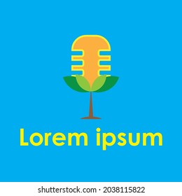Nature podcast logo in vector illustration, usefull for nature topic in your podcast