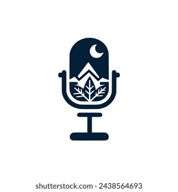 nature podcast logo vector illustration template design