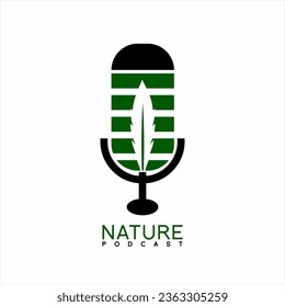 Nature podcast vector logo design.