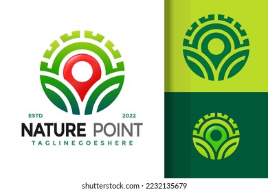 Nature Point Logo Design, brand identity logos vector, modern logo, Logo Designs Vector Illustration Template