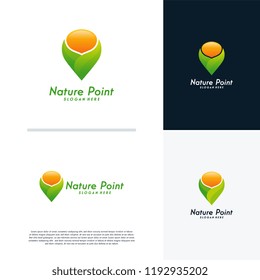 Nature Point logo designs concept vector, Green Place logo symbol