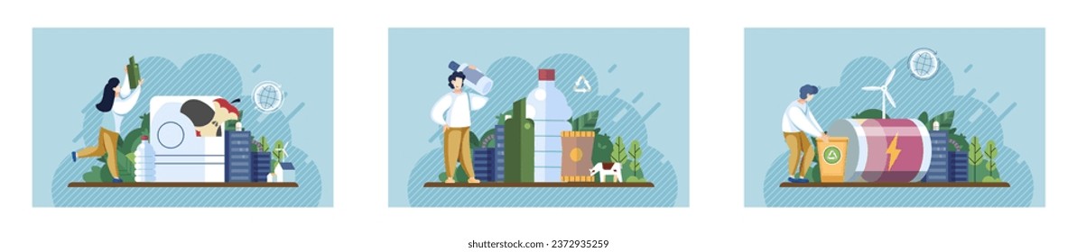 Contaminación de la naturaleza. Ilustración vectorial. Las impurezas en las fuentes de agua plantean un riesgo para los organismos acuáticos y la salud humana Las consecuencias nocivas del impacto del suelo contaminado sobre la productividad agrícola y los alimentos