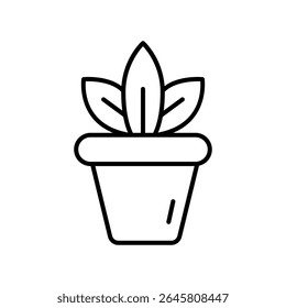 Nature pot Lineart Icon for eco-friendly projects and web design elements