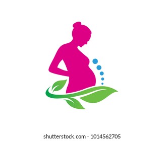 Nature Pregnant Logo Template Design Vector, Emblem, Design Concept, Creative Symbol, Icon