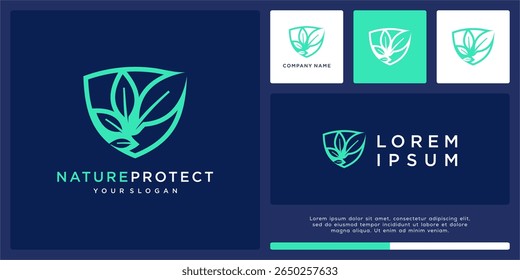 Nature protect logo design template