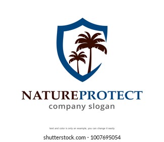 Nature Protect Logo Template Design Vector, Emblem, Design Concept, Creative Symbol, Icon