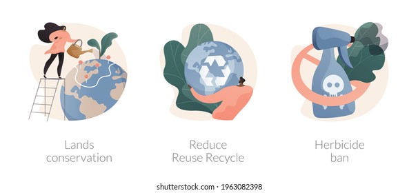 Nature protection abstract concept vector illustrations.