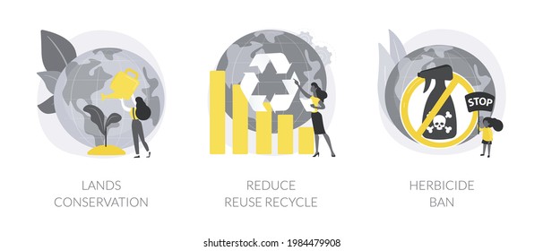 Nature protection abstract concept vector illustrations.