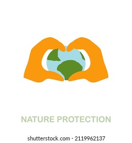 Nature Protection flat icon. Colored element sign from clean energy collection. Flat Nature Protection icon sign for web design, infographics and more.