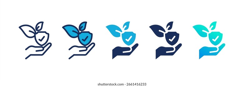 Conjunto de íconos múltiples de protección de Naturaleza