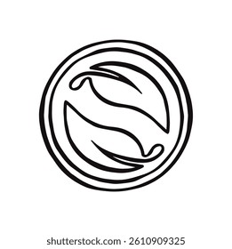 nature protection sign line vector hand drawn illustration