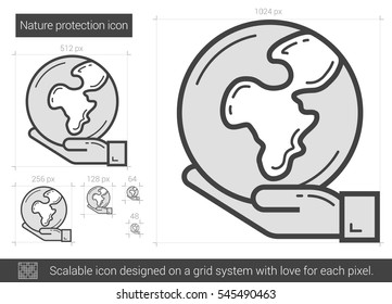 Naturschutz, Vektorsymbol einzeln auf weißem Hintergrund. Naturschutz-Symbol für Infografik, Website oder App. Skalierbares Symbol, das auf einem Gittersystem entworfen wurde.