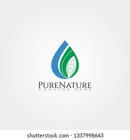 Nature purity icon template, creative vector logo design