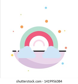 Nature, Rainbow, Spring, Wave Abstract Flat Color Icon Template