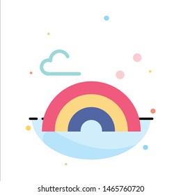 Nature, Rainbow, Spring, Wave Abstract Flat Color Icon Template. Vector Icon Template background