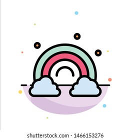 Nature, Rainbow, Spring, Wave Abstract Flat Color Icon Template. Vector Icon Template background