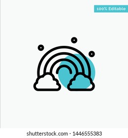 Nature, Rainbow, Spring, Wave turquoise highlight circle point Vector icon