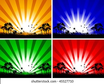 nature with rays abstract