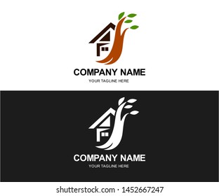 Nature Real Estate Logo, Building and Construction Logo, Vector Illustration