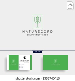 nature record leaf studio line badge simple logo template vector illustration icon element