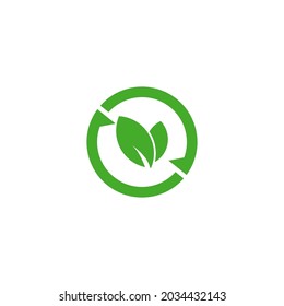 diseño abstracto plano del icono del ciclo de reciclaje natural