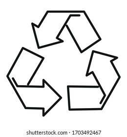 Das Naturrecyclingsymbol. Umriss der Vektorillustration für Naturrecycling Symbol für Webdesign einzeln auf weißem Hintergrund
